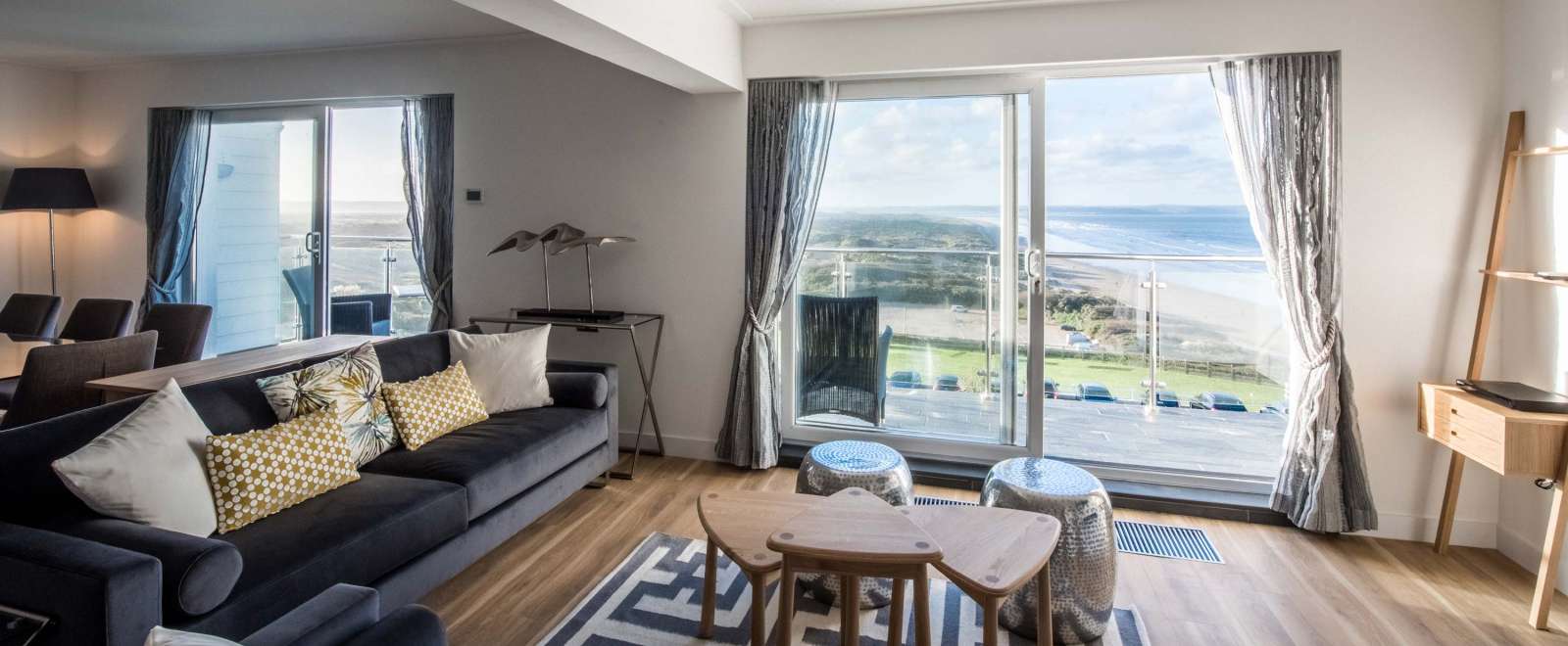 Saunton Sands Hotel Penthouse Accommodation Lounge with View Over Saunton Beach