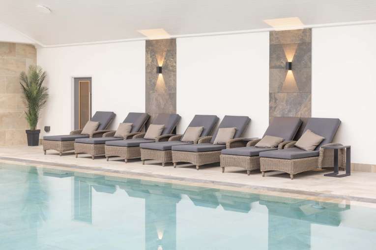 Saunton Sands Hotel Source Spa Loungers by Indoor Swimming Pool