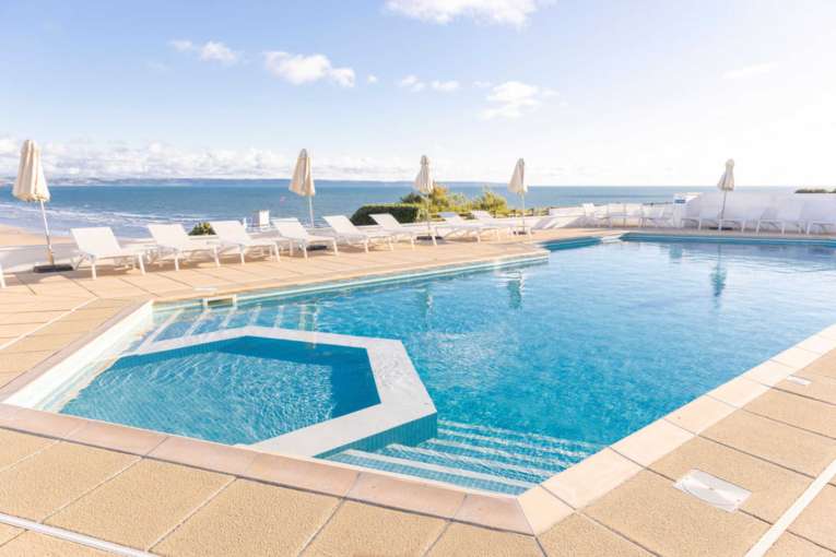 Outdoor pool in the summer