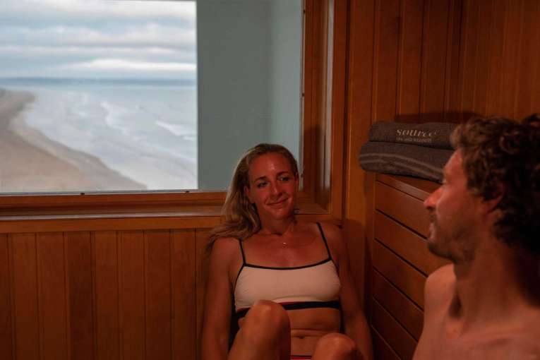 Couple in the sauna