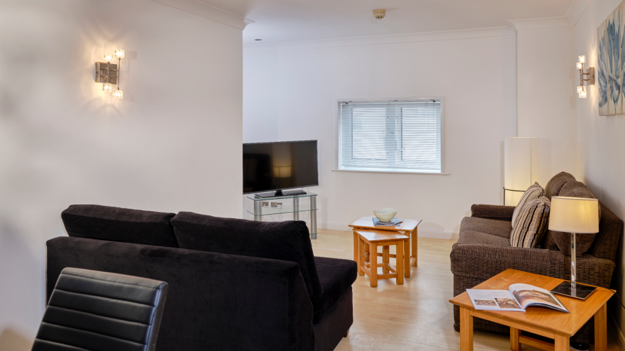 Lounge in Lundy apartment at Saunton Sands Hotel