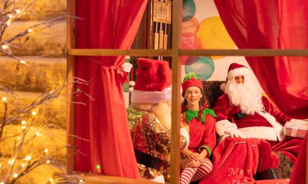 Santas grotto with elf