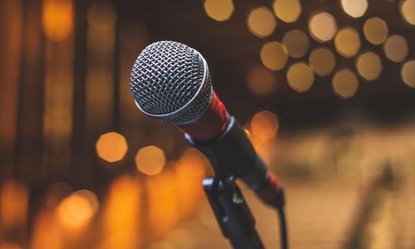Microphone on stage