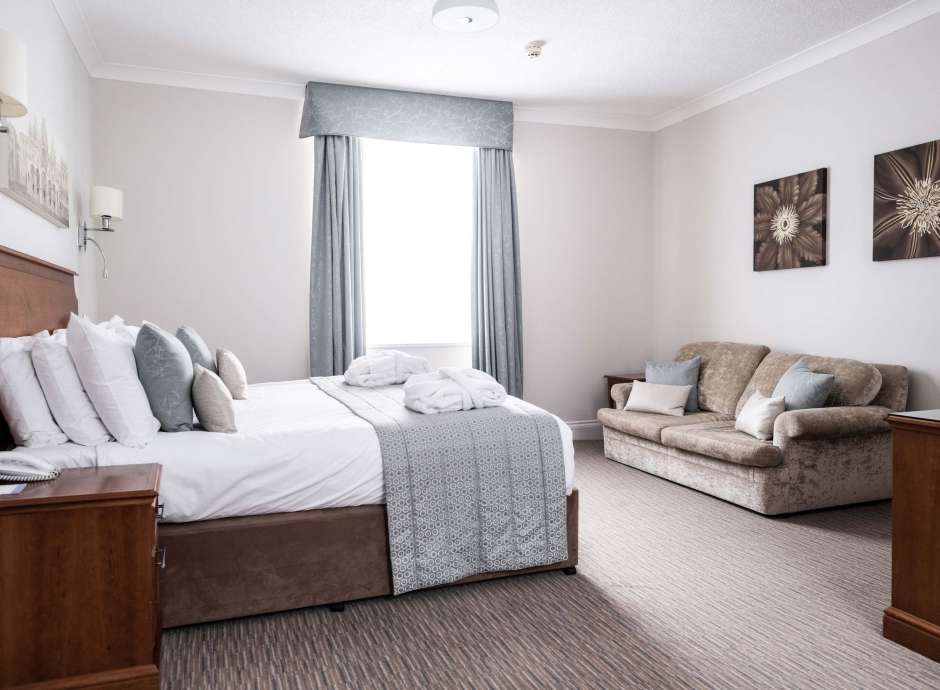 Saunton Sands Hotel Spacious Inland Room (405) Accommodation Bedroom with Seating Area