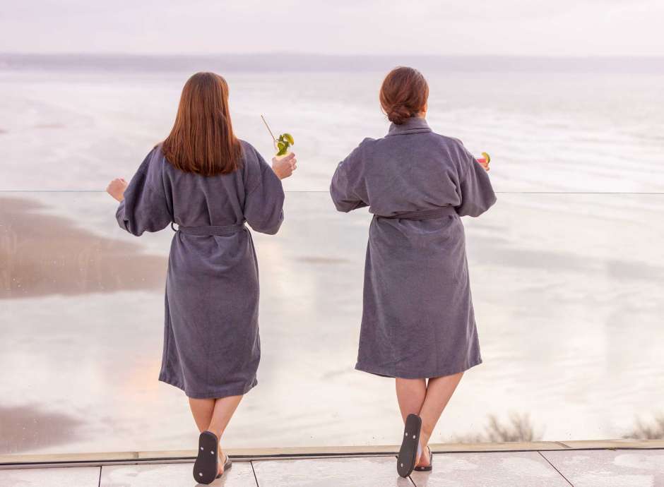 Women on spa sundeck