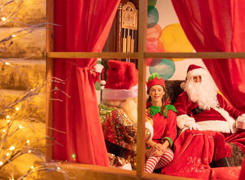 Santas grotto with elf