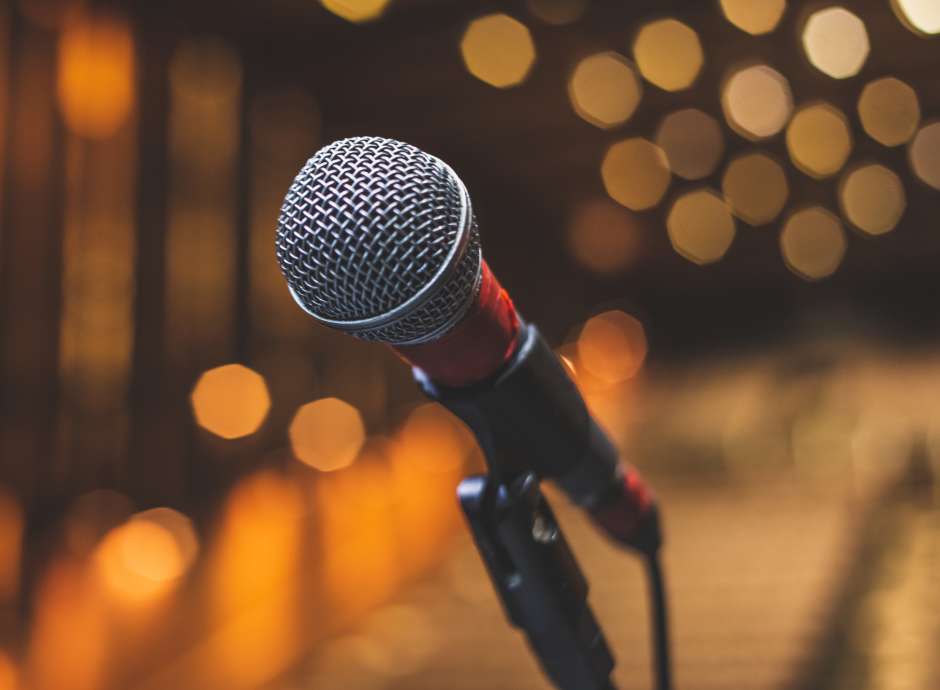 Microphone on stage