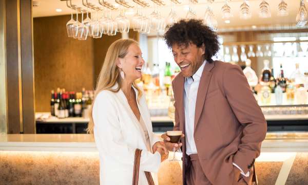 Couple in cocktail bar