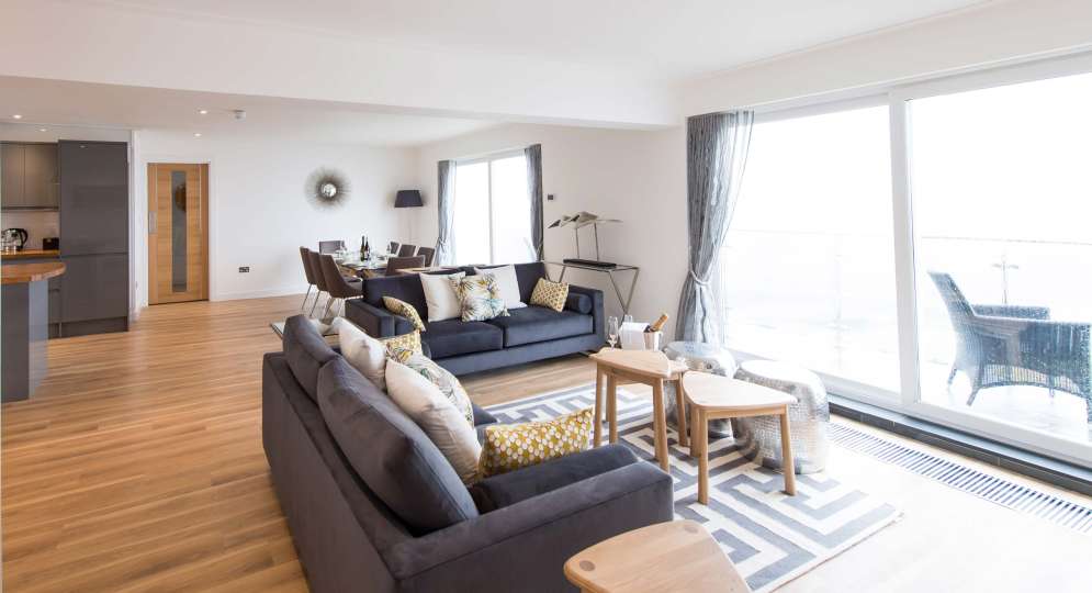 Saunton Sands Hotel Penthouse Apartment Accommodation Lounge Kitchen and Dining Areas